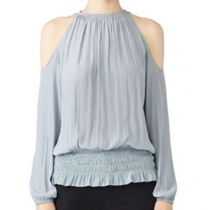 Ramy Brook Lauren Cold Shoulder Top in Light Blue Gray | Small